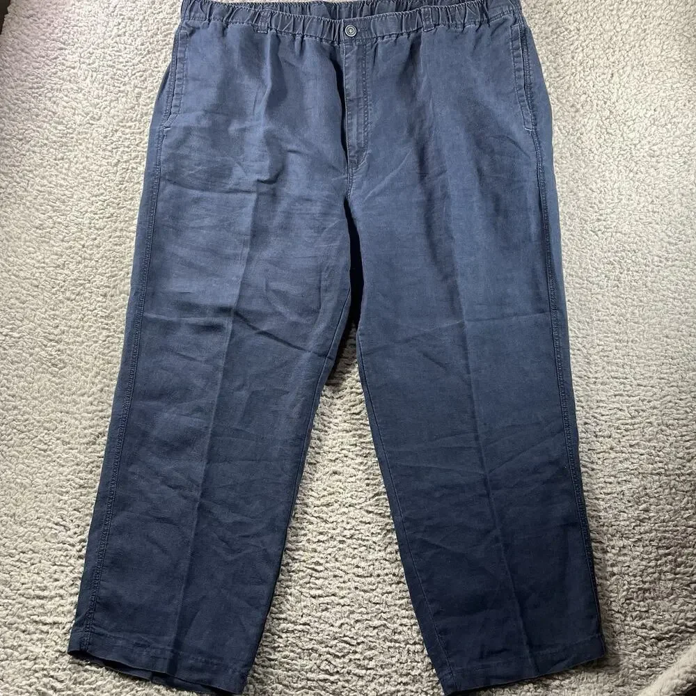 Tommy Bahama Relax Mens 2XB 100% Linen Pull On Pants Fits 42x28 Beach Vacation